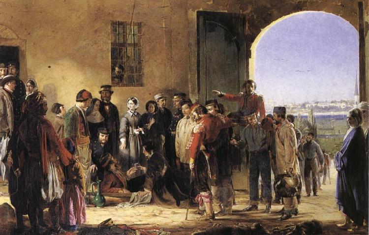 Jerry Barrett The Mission of Merey:Florence Nightingale Receiving the Wounded at Scutari oil painting image